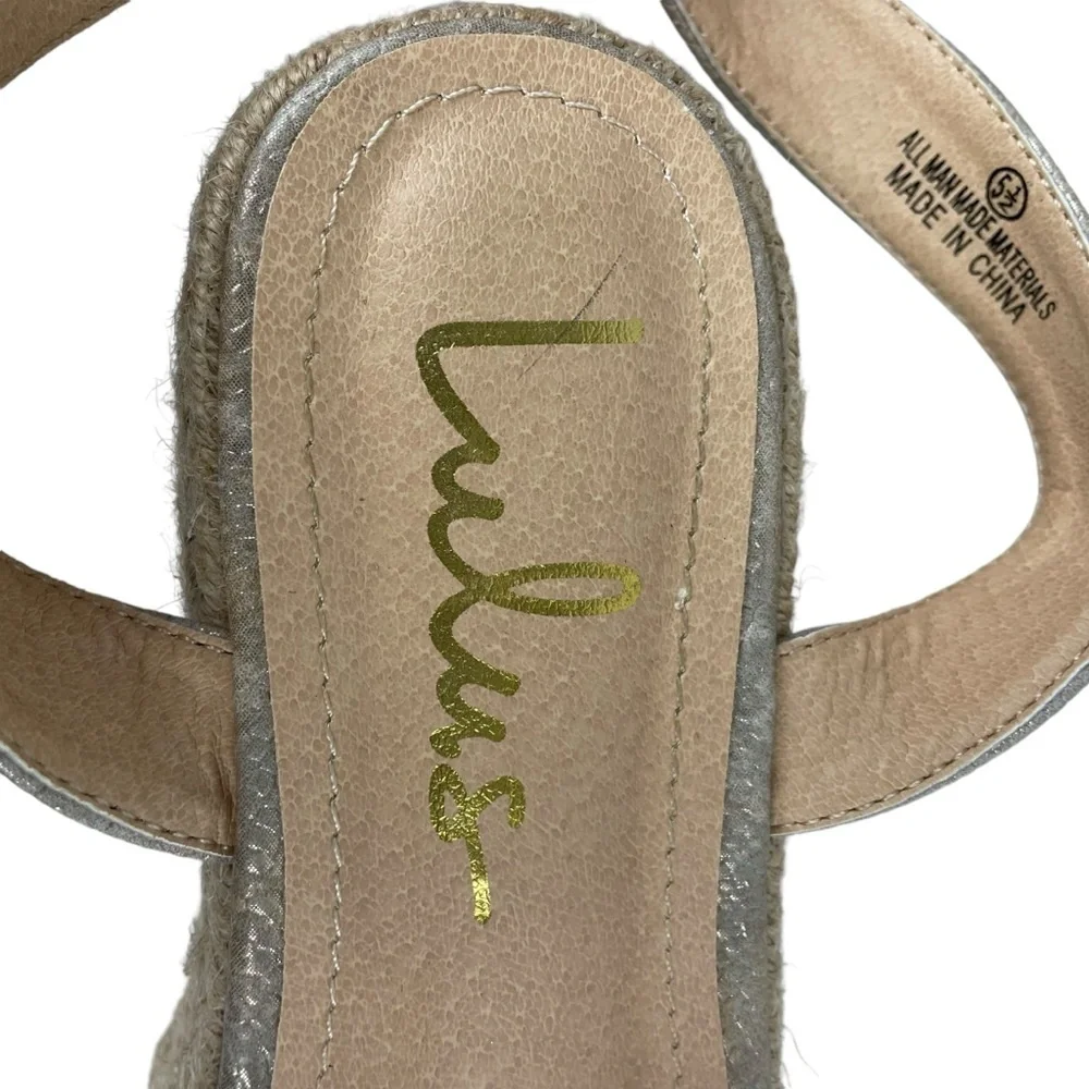Lulu's Platform Cobi Beige Snake‎ Espadrille Sandals Size 5.5 Neutral Ankle Wrap